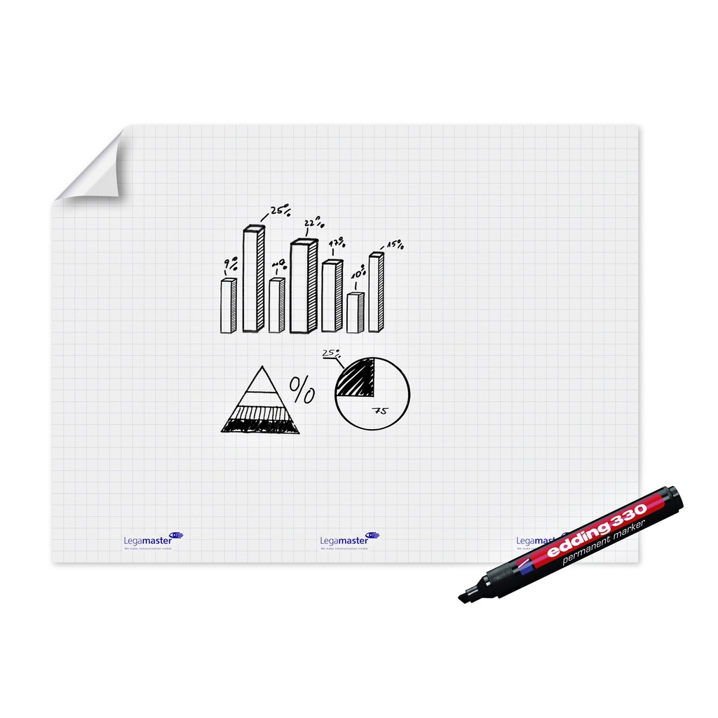 Magic-Chart Legamaster flipchart XL 90x120cm wit met ruit 15 vel — afbeelding 3