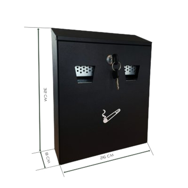 Asbak BRASQ wand 32x26cm zwart — afbeelding 3