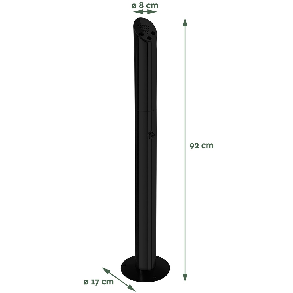 Asbak staand BRASQ AT300 RVS zwart — afbeelding 2