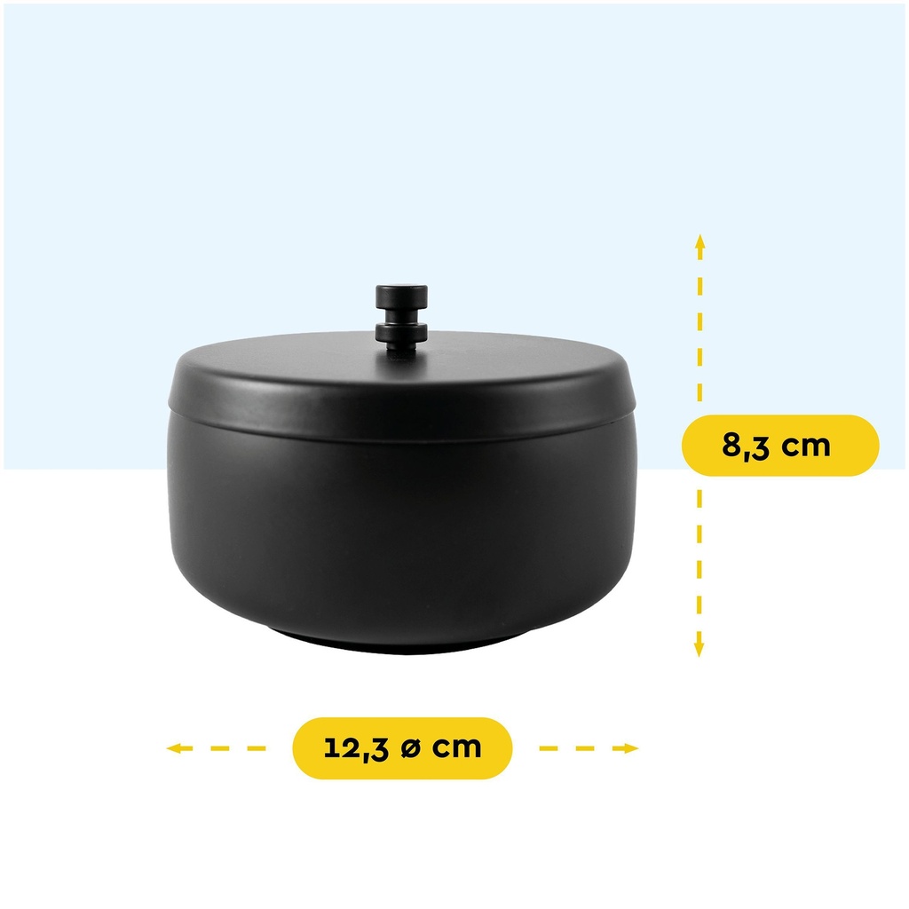Asbak BRASQ tafelmodel 1 liter met deksel AT700 zwart — afbeelding 2