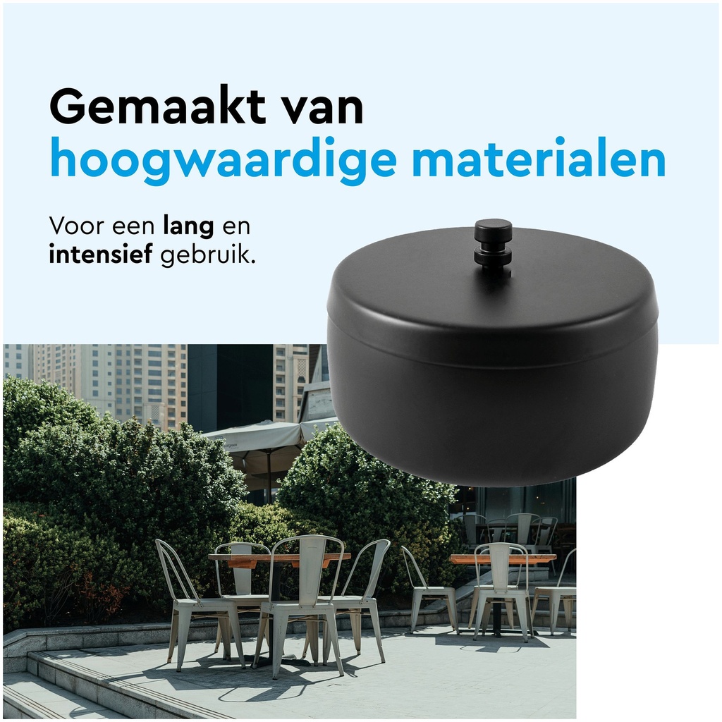 Asbak BRASQ tafelmodel 1 liter met deksel AT700 zwart — afbeelding 4