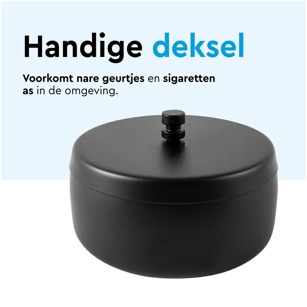 Asbak BRASQ tafelmodel 1 liter met deksel AT700 zwart — afbeelding 5
