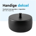 Asbak BRASQ tafelmodel 1 liter met deksel AT700 zwart — afbeelding 5
