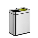 Afvalbak EKO Laguna Slim met inwerpopening 2x10liter RVS — afbeelding 2
