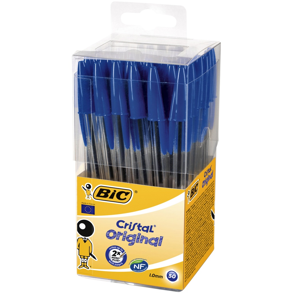 Balpen Bic Cristal medium blauw in tubo verpakking — afbeelding 3