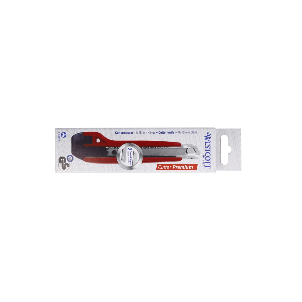 Snijmes Westcott premium 18mm met schuifsluiting rood — afbeelding 2