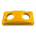 Deksel Rubbermaid Slim Jim Vented inwerpopening voor flesjes en blikjes geel — afbeelding 2