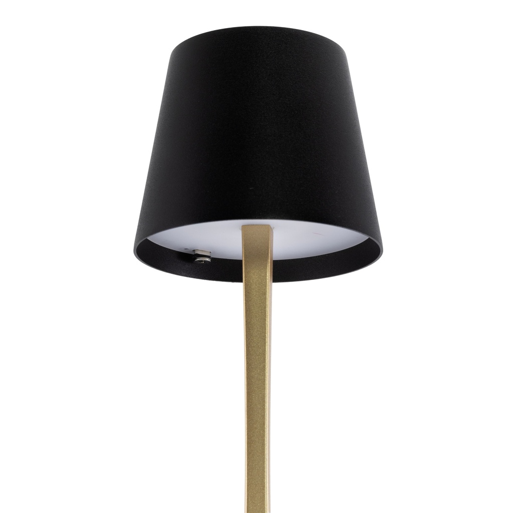 Tafellamp Securit Roma LED oplaadbaar dimbaar zwart-goud — afbeelding 2