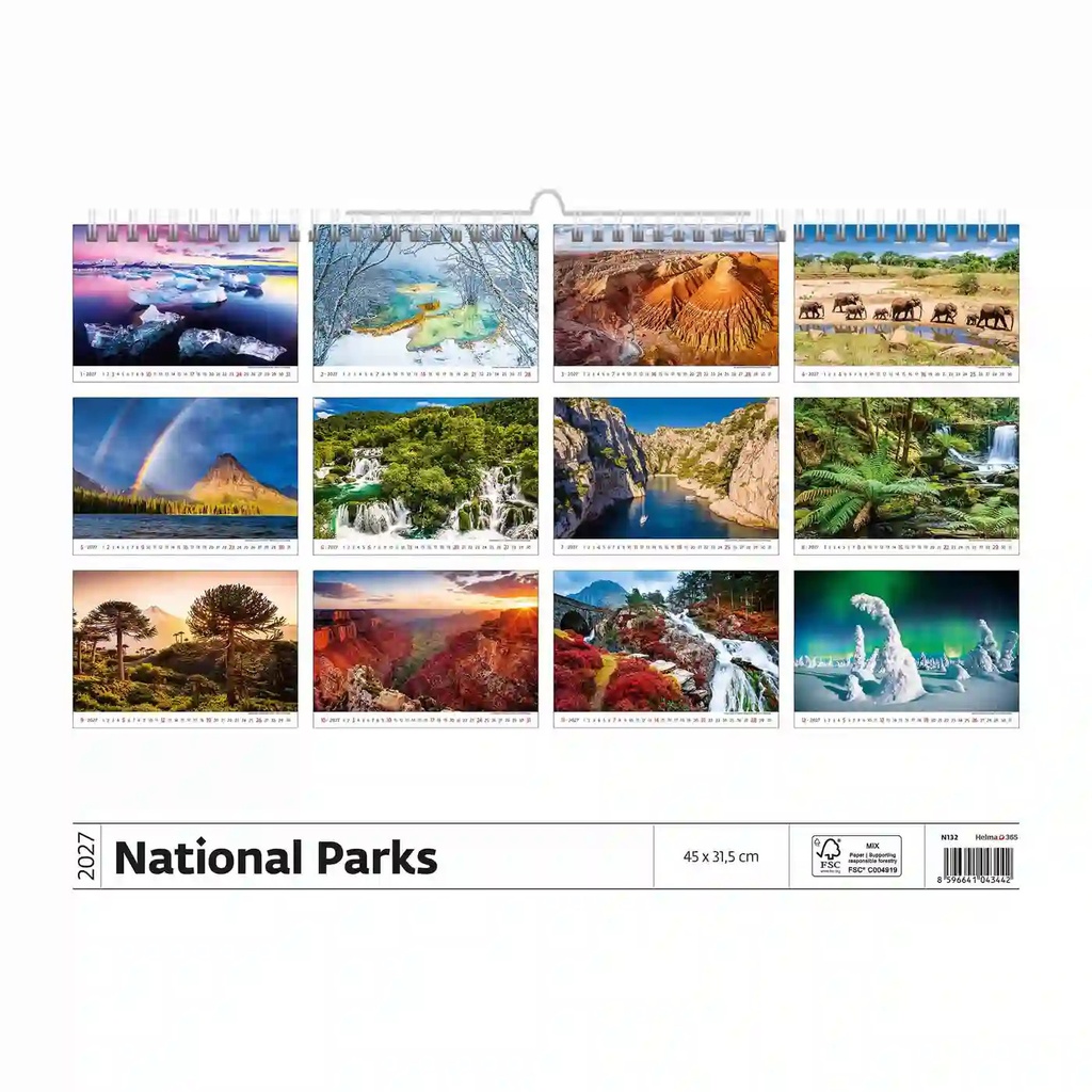 Kalender 2027 Helma 365 31.5x45cm Nationale parken — afbeelding 2