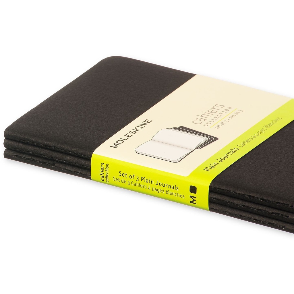 Schrift Moleskine 90x140mm blanco 240 pagina's 70gr zwart set à 3 stuks — afbeelding 2