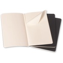 Schrift Moleskine 90x140mm blanco 240 pagina's 70gr zwart set à 3 stuks — afbeelding 3