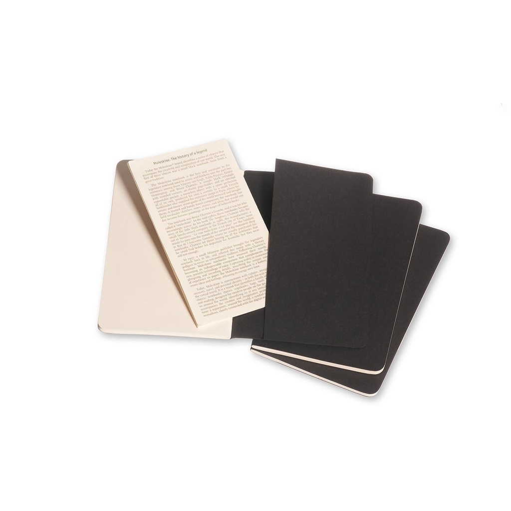 Schrift Moleskine 90x140mm blanco 240 pagina's 70gr zwart set à 3 stuks — afbeelding 4