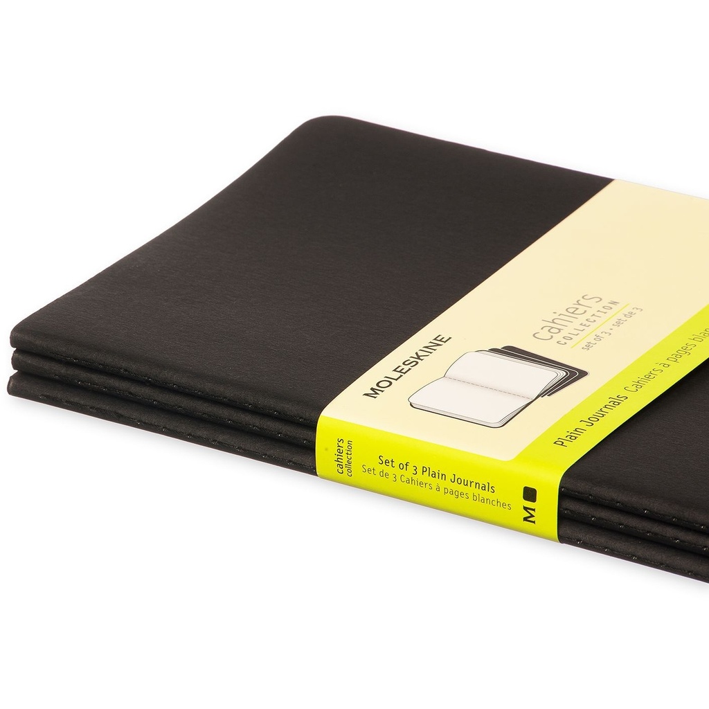 Schrift Moleskine 130x210mm blanco 160 pagina's 70gr zwart set à 3 stuks — afbeelding 2