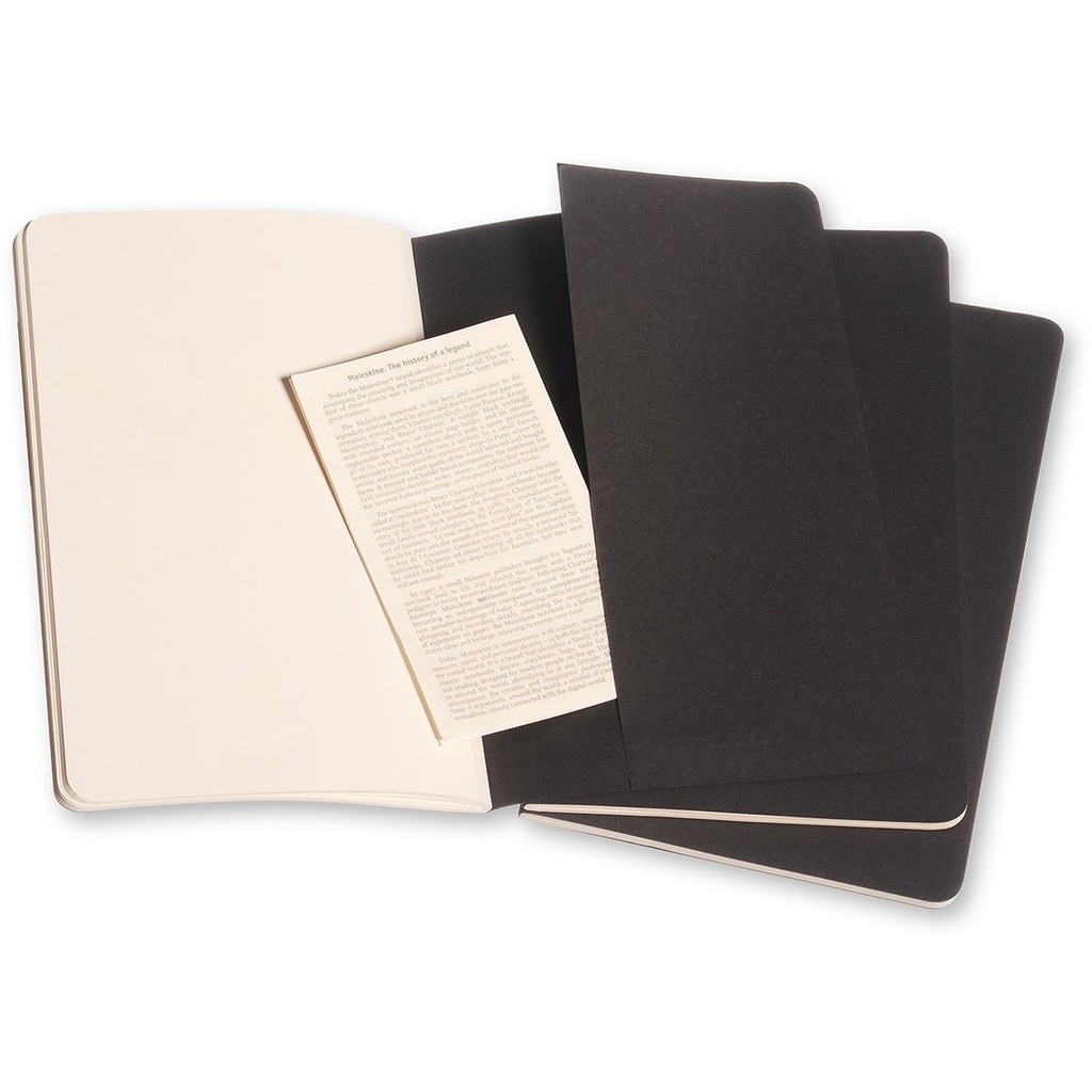 Schrift Moleskine 130x210mm blanco 160 pagina's 70gr zwart set à 3 stuks — afbeelding 4