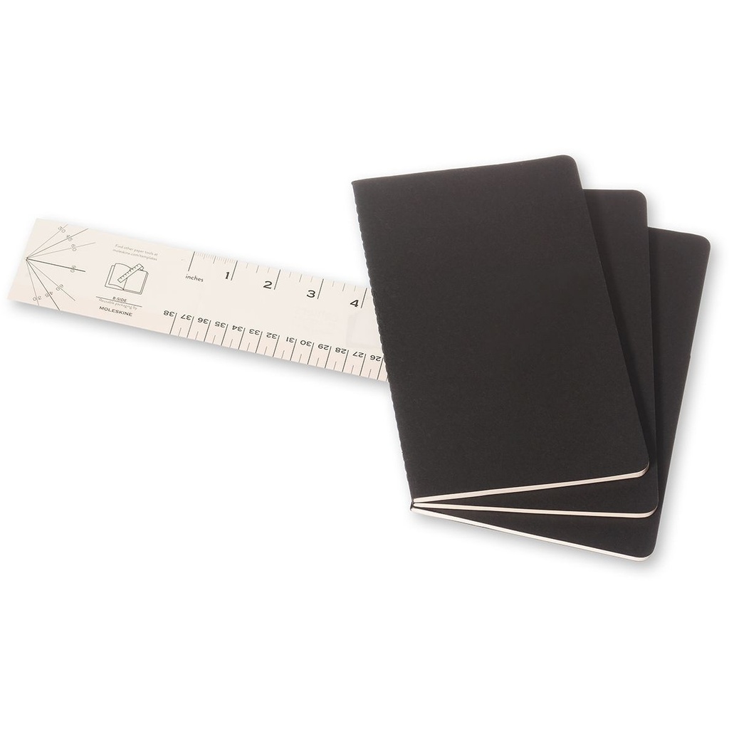 Schrift Moleskine 130x210mm blanco 160 pagina's 70gr zwart set à 3 stuks — afbeelding 5