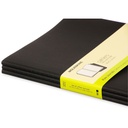 Schrift Moleskine 190x250mm blanco 240 pagina's 70gr zwart set à 3 stuks — afbeelding 2