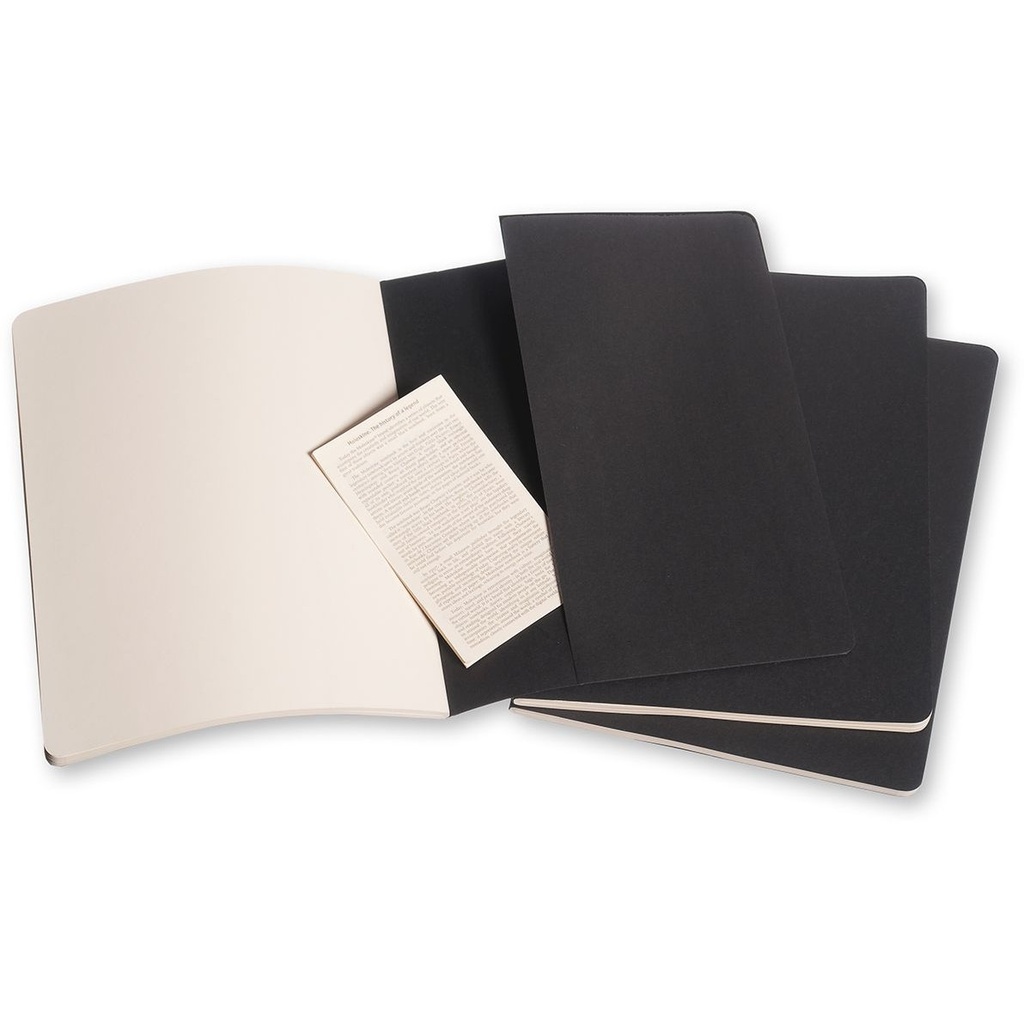Schrift Moleskine 190x250mm blanco 240 pagina's 70gr zwart set à 3 stuks — afbeelding 4