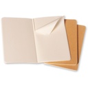 Schrift Moleskine 130x210mm blanco 160 pagina's 70gr kraft set à 3 stuks — afbeelding 3