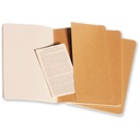 Schrift Moleskine 130x210mm blanco 160 pagina's 70gr kraft set à 3 stuks — afbeelding 4