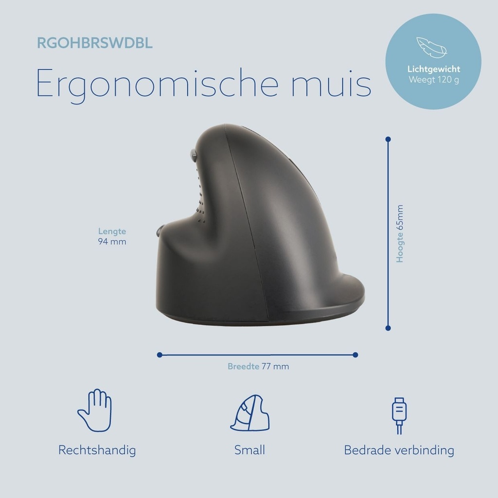 Ergonomisch muis R-Go HE Break Draad Rechts S — afbeelding 6