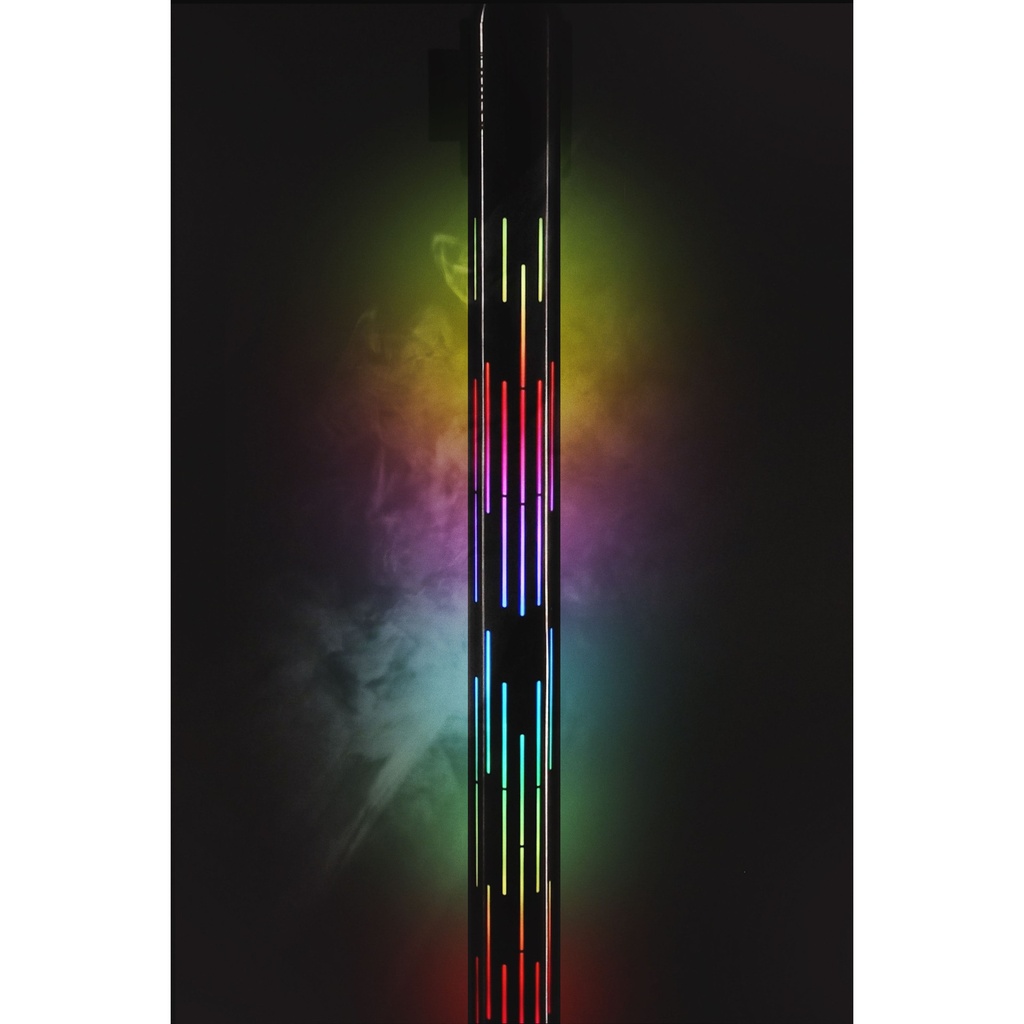 Afzetpaal Securit Nova RVS met rolband en RGB-verlichting 100cm zilver — afbeelding 2