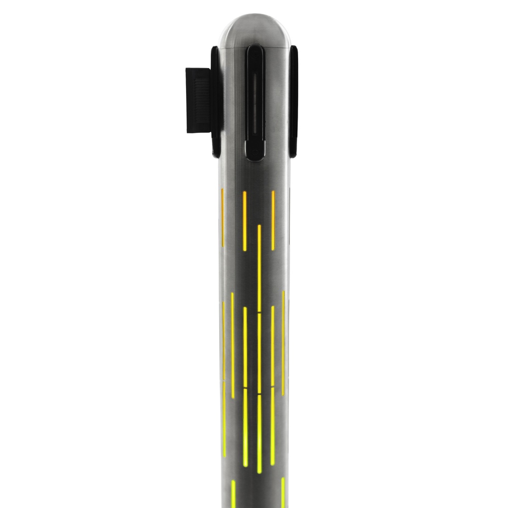 Afzetpaal Securit Nova RVS met rolband en RGB-verlichting 100cm zilver — afbeelding 3