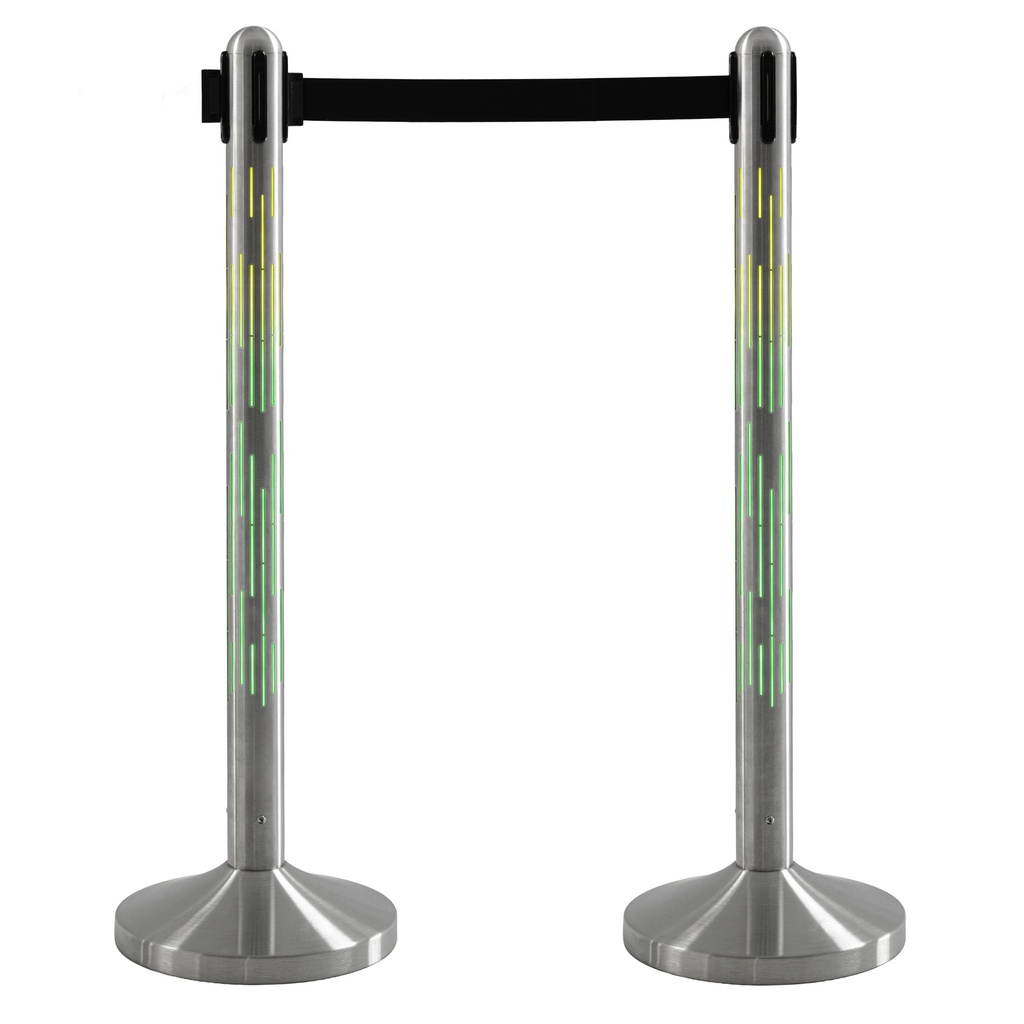 Afzetpaal Securit Nova RVS met rolband en RGB-verlichting 100cm zilver — afbeelding 5