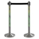 Afzetpaal Securit Nova RVS met rolband en RGB-verlichting 100cm zilver — afbeelding 5