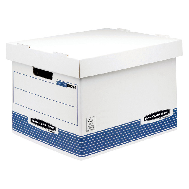 Archiefdoos Bankers Box System standaard wit blauw — afbeelding 2
