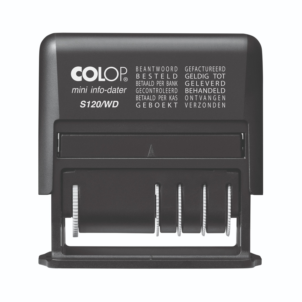 Woord-datumstempel Colop Printer Mini S 120/WD 12 teksten zwart — afbeelding 2