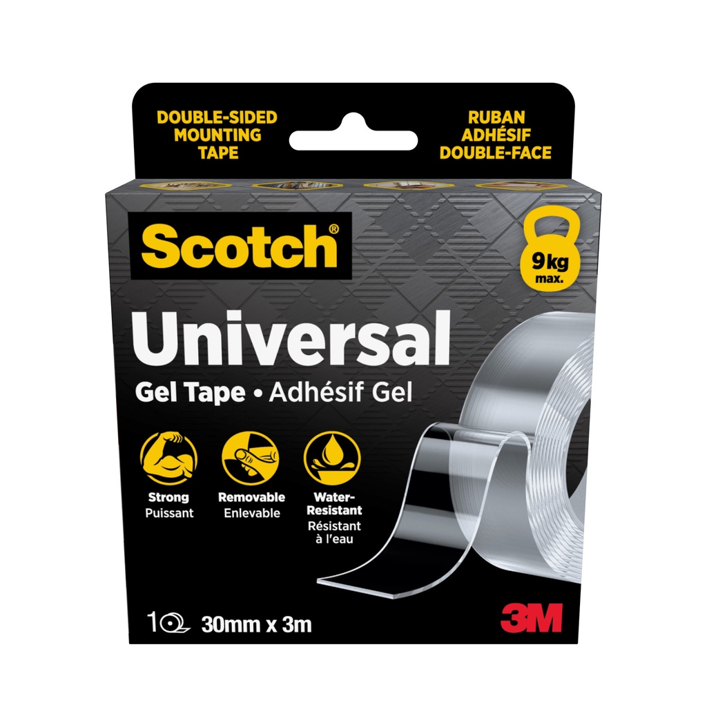 Montagetape Scotch universele dubbelzijdig geltape 3mx30mm transparant — afbeelding 2