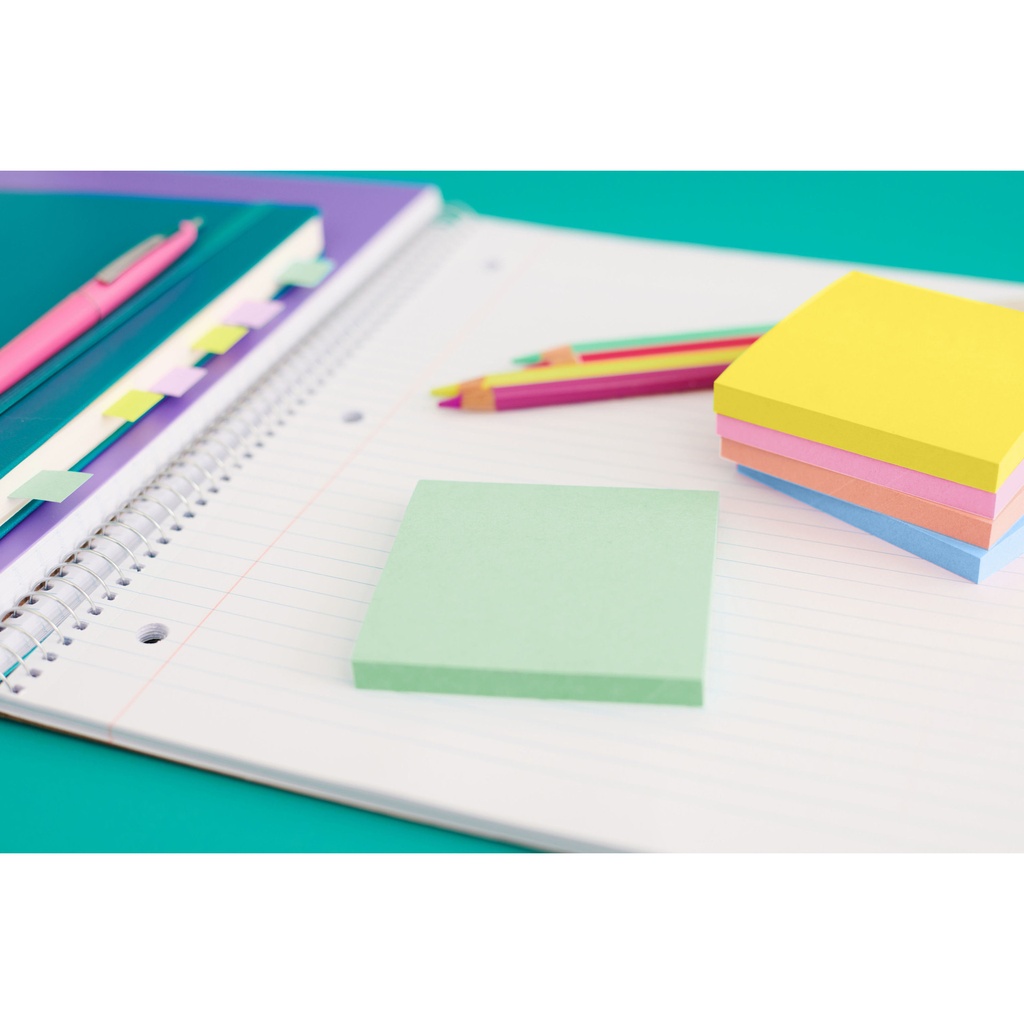 Memoblok Post-it 654 Super Sticky 76x76mm Summer Sorbet 6 stuks — afbeelding 5