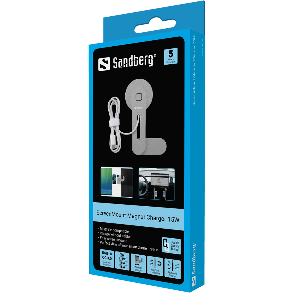 Sandberg ScreenMount Magnet Charger 15W – productfoto