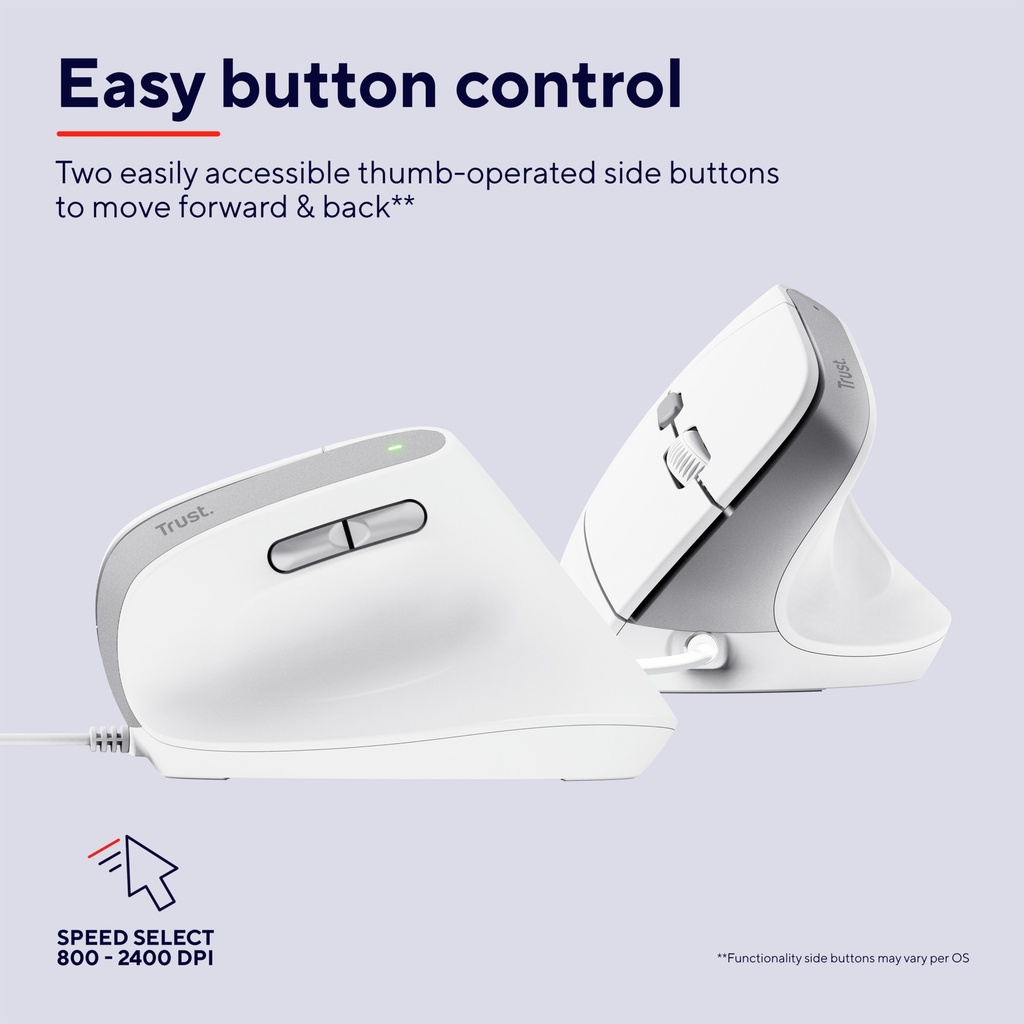 Muis Trust ergonomisch BAYO II wit — afbeelding 5