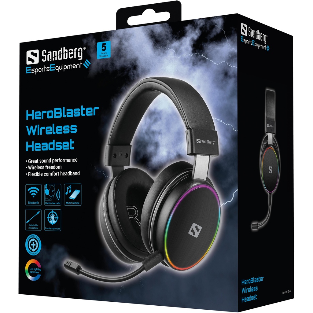Sandberg HeroBlaster Wireless Headset – productfoto