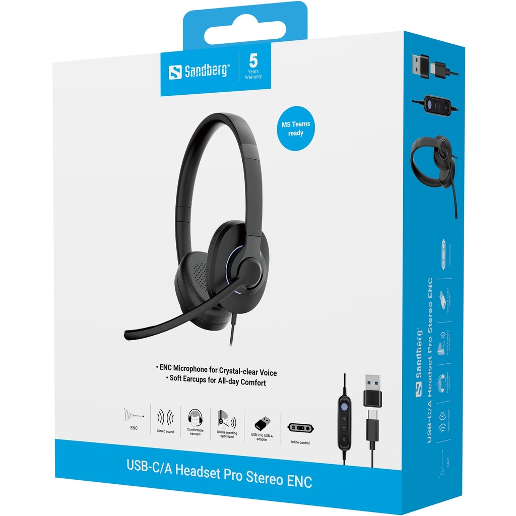 Sandberg USB-C/A Headset Pro Stereo ENC – productfoto