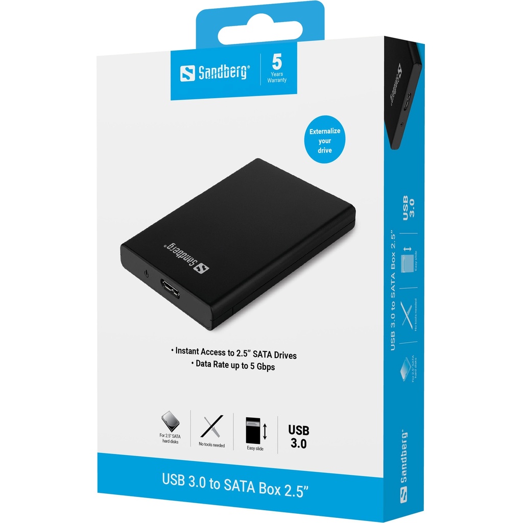 Sandberg USB 3.0 to SATA Box 2.5'' – productfoto