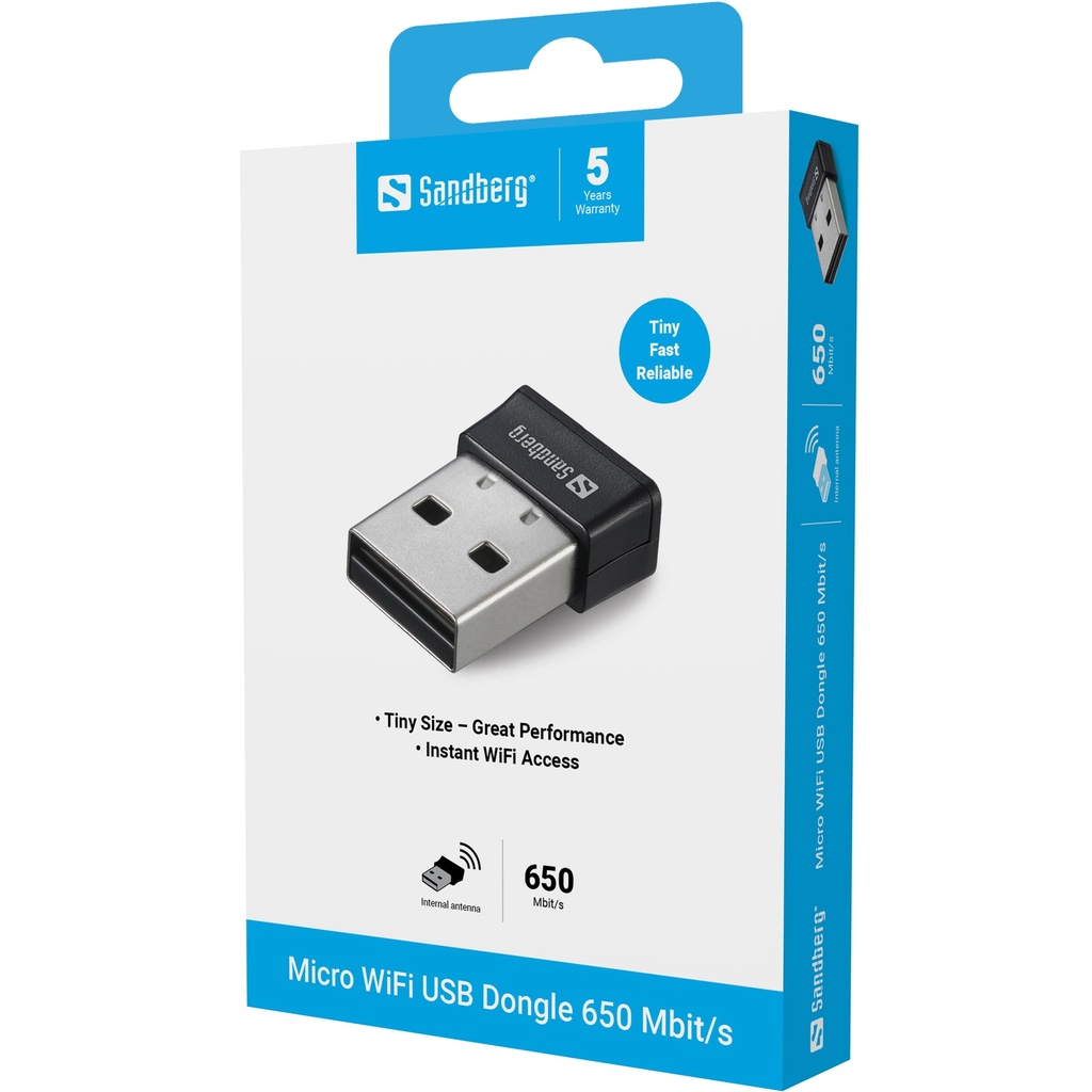 Sandberg Micro Wifi Dongle 650 Mbit/s – productfoto