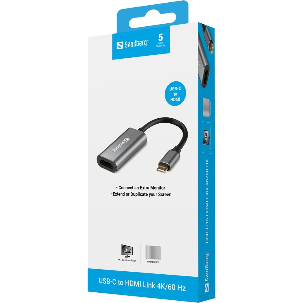 Sandberg USB-C to HDMI Link 4K/60 Hz – productfoto