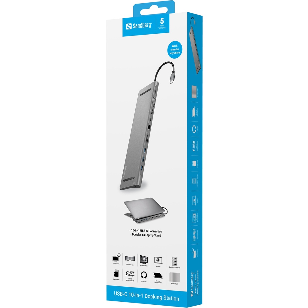 Sandberg USB-C 10-in-1 Docking Station – productfoto