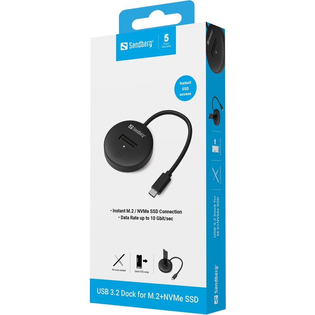 Sandberg USB 3.2 Dock for M.2+NVMe SSD – productfoto