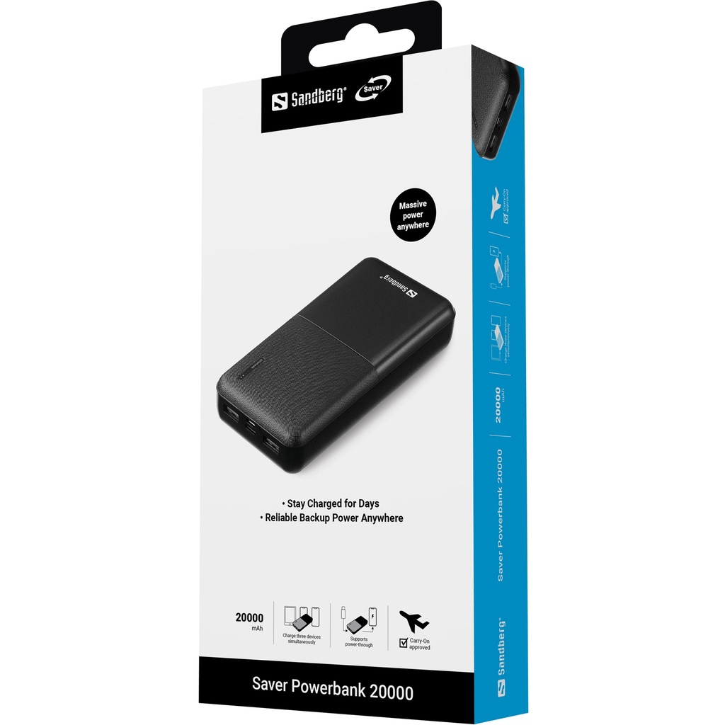 Sandberg Saver Powerbank 20000 – productfoto