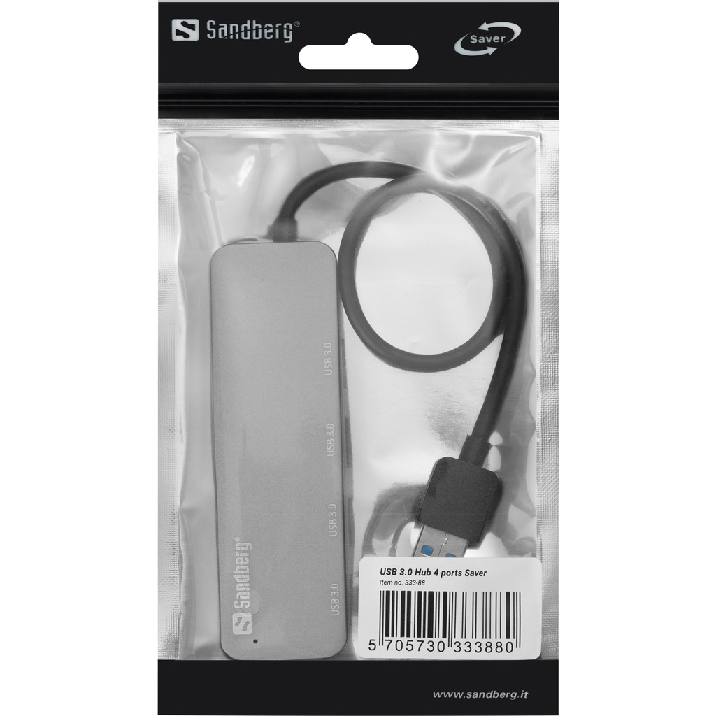 Sandberg USB 3.0 Hub 4 ports SAVER – productfoto
