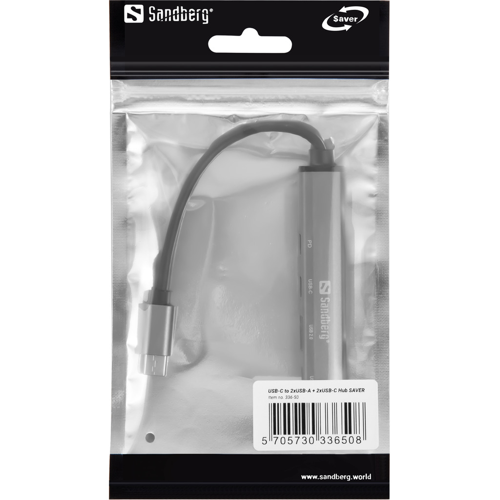 Sandberg USB-C to 3xUSB-A+2xUSB-C SAVER – productfoto