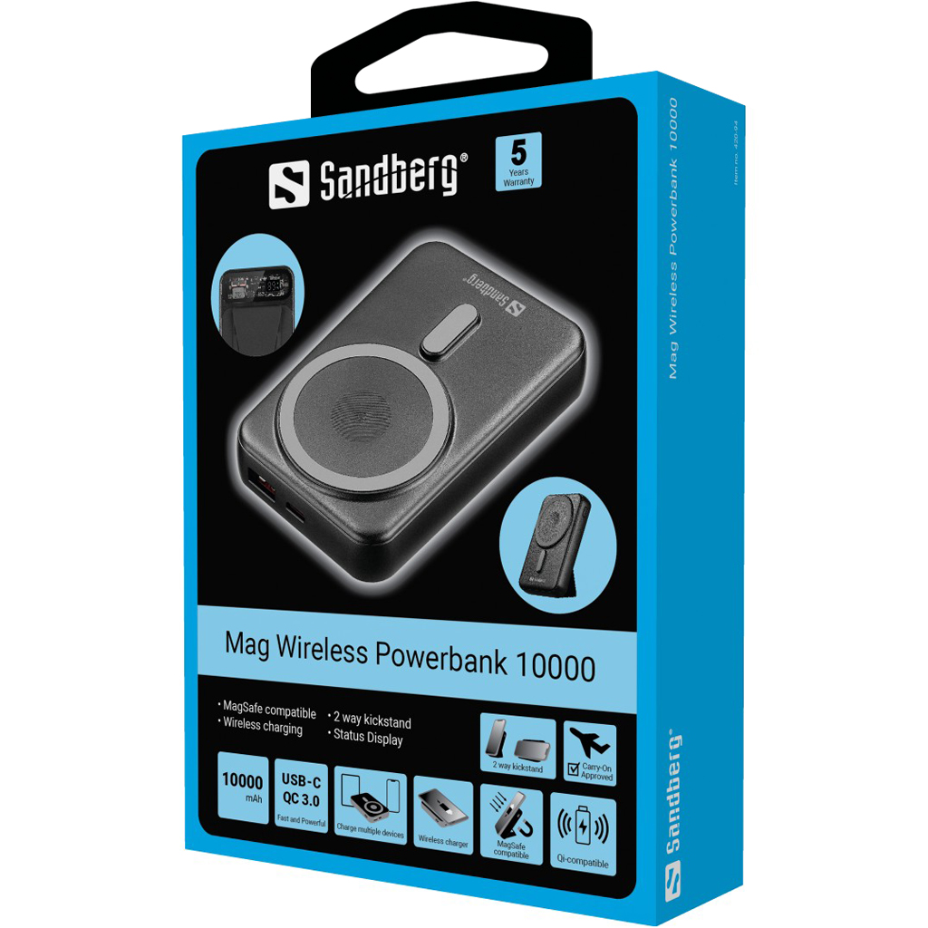 Sandberg Magnet Wireless Powerbank 10000 – productfoto