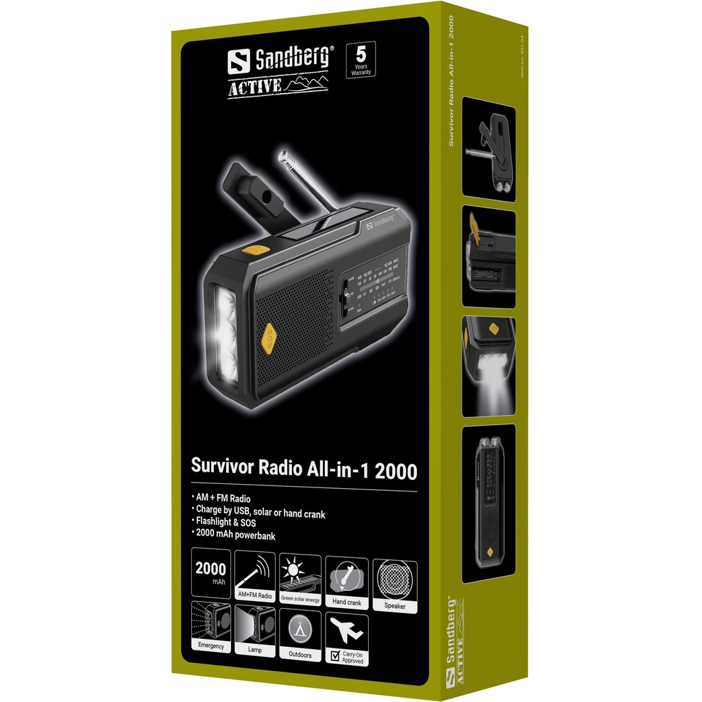 Sandberg Survivor Radio All-in-1 2000 – productfoto