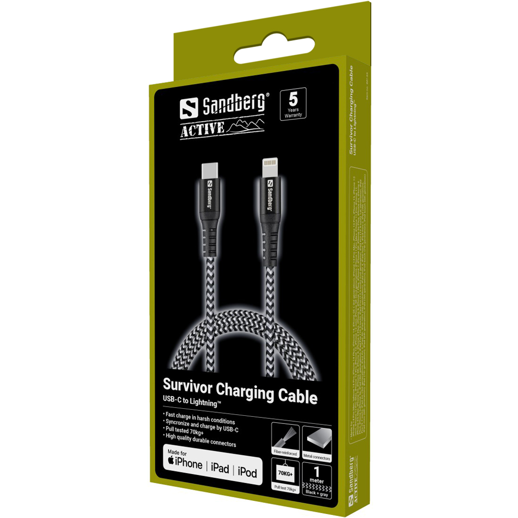 Sandberg Survivor USB-C PD>Lightning 1M – productfoto
