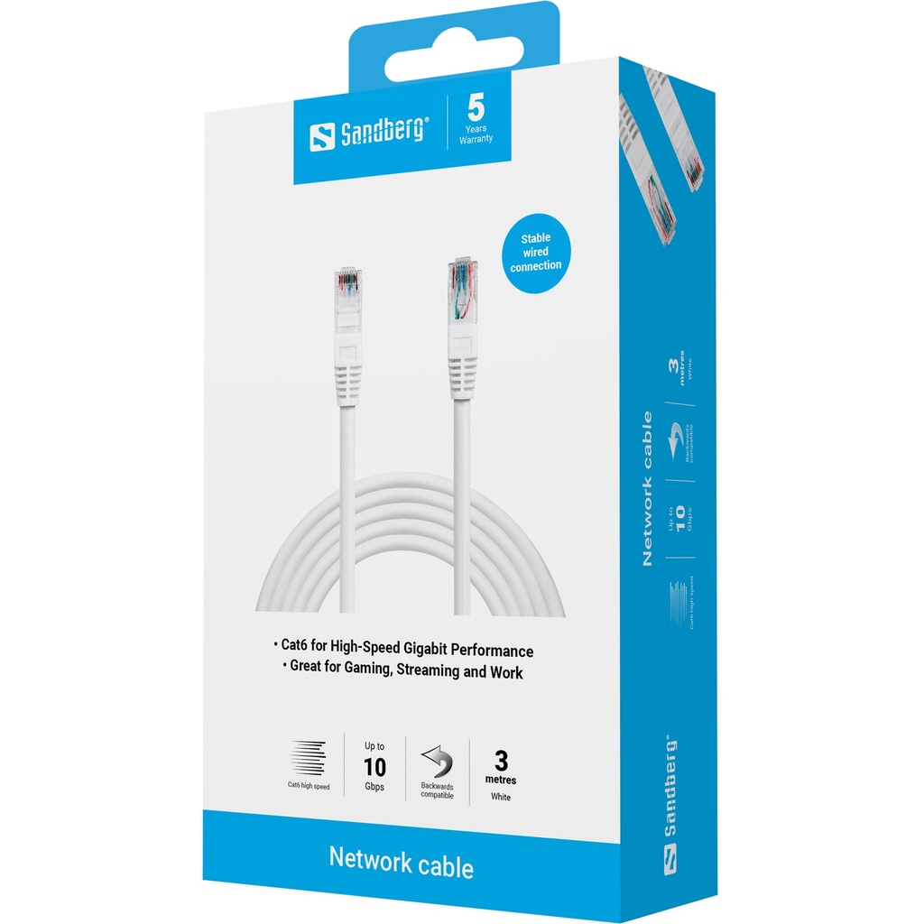 Sandberg Network Cable UTP Cat6  3 m – productfoto