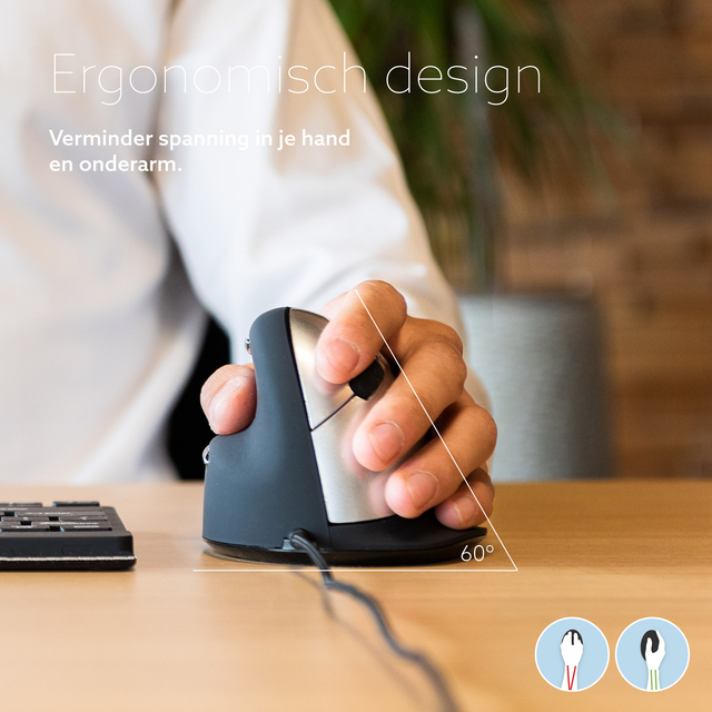 Muis R-Go Ergonomisch HE Break Draad Links M — afbeelding 2