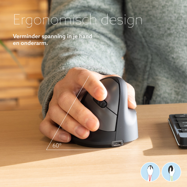 Muis R-Go Ergonomisch HE Break Wireless Rechts M — afbeelding 2